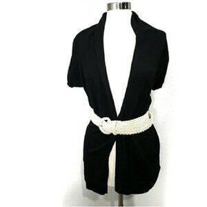 Michael Michael Kors Black Cardigan Sweater With Belt XS‎